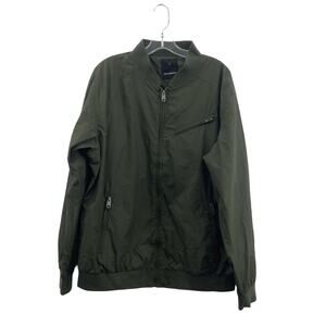 Rick Armand Olive Green Full Zip Windbreaker Jacket Men's L Polyester Preowned